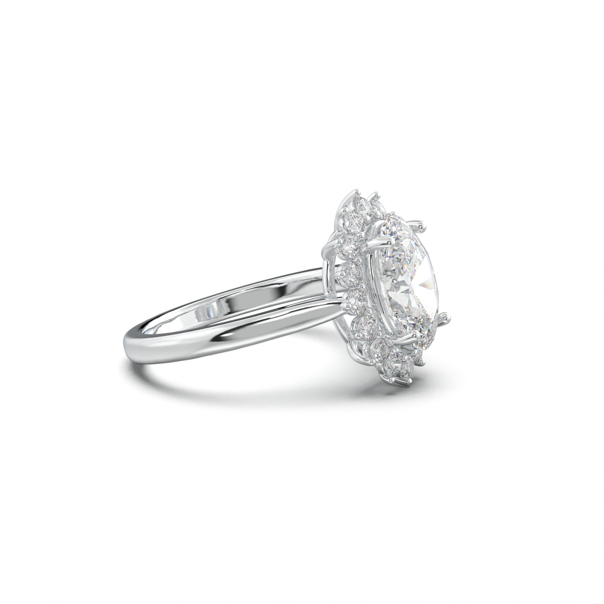 Oval Halo Engagement Ring