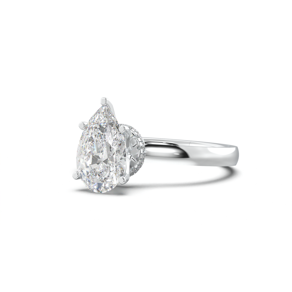 Cushion Hidden Pavé Engagement Ring