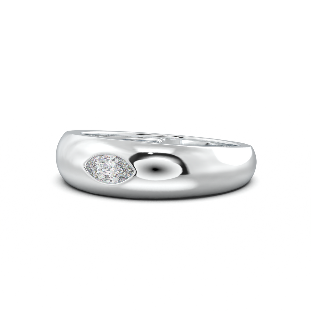 Flush-Set Marquise Men's Band