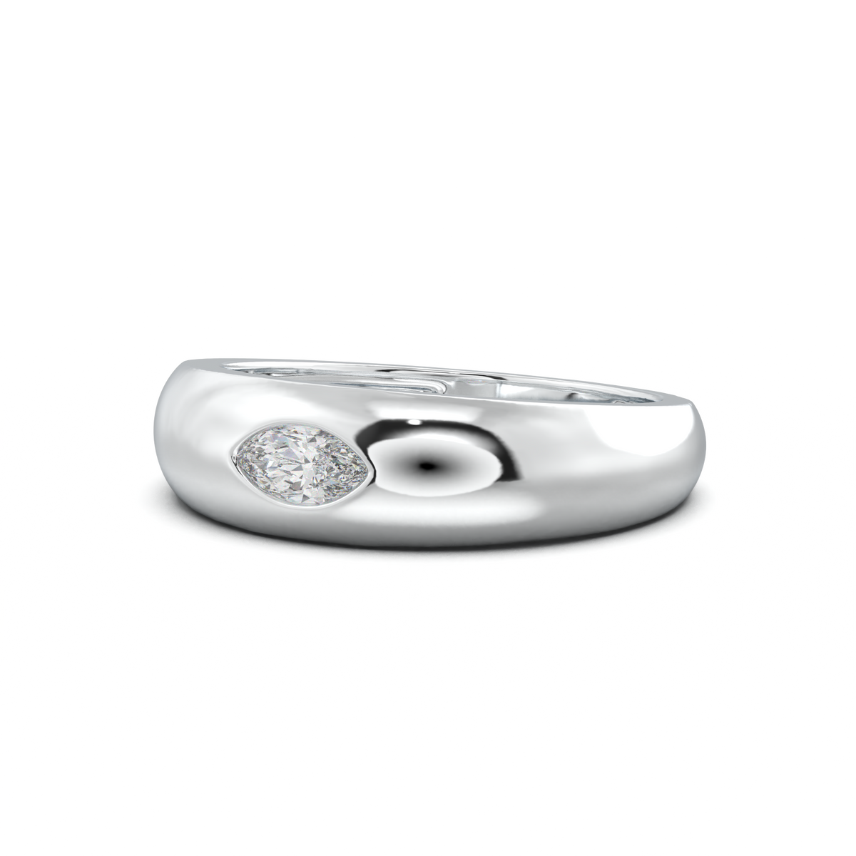 Flush-Set Marquise Men's Band