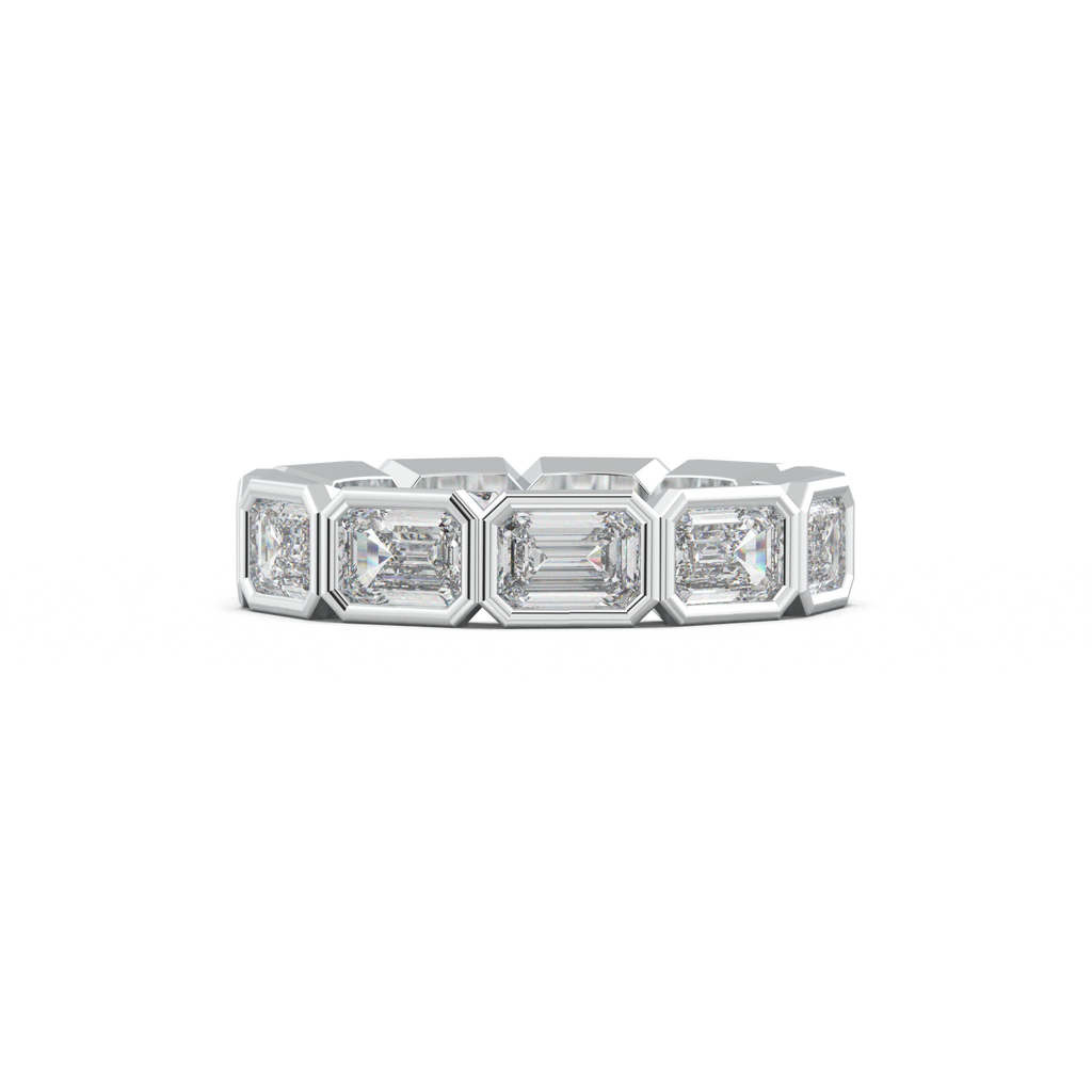 Emerald-Cut Bezel-Style Eternity Wedding Band