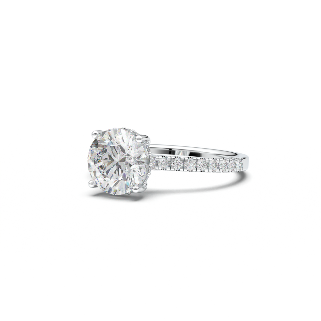Round Pavé Engagement Ring