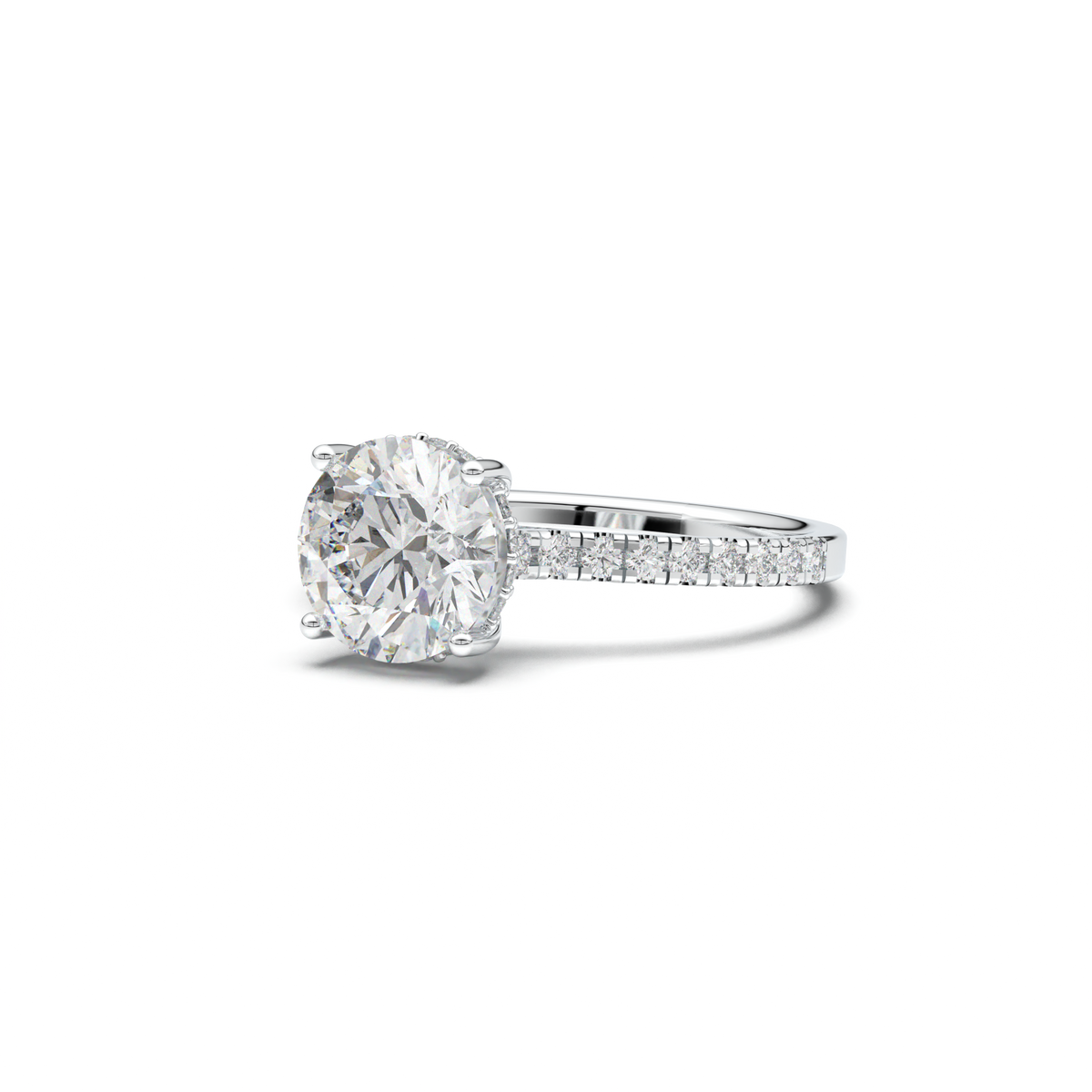 Round Pavé Engagement Ring