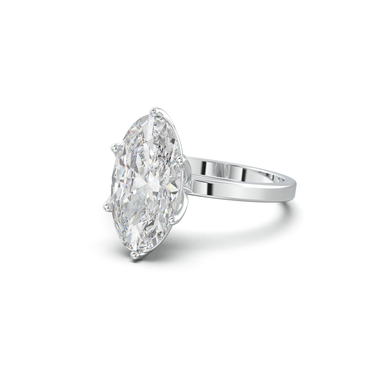 Oval Diamond-Accent Gallery Engagement Ring