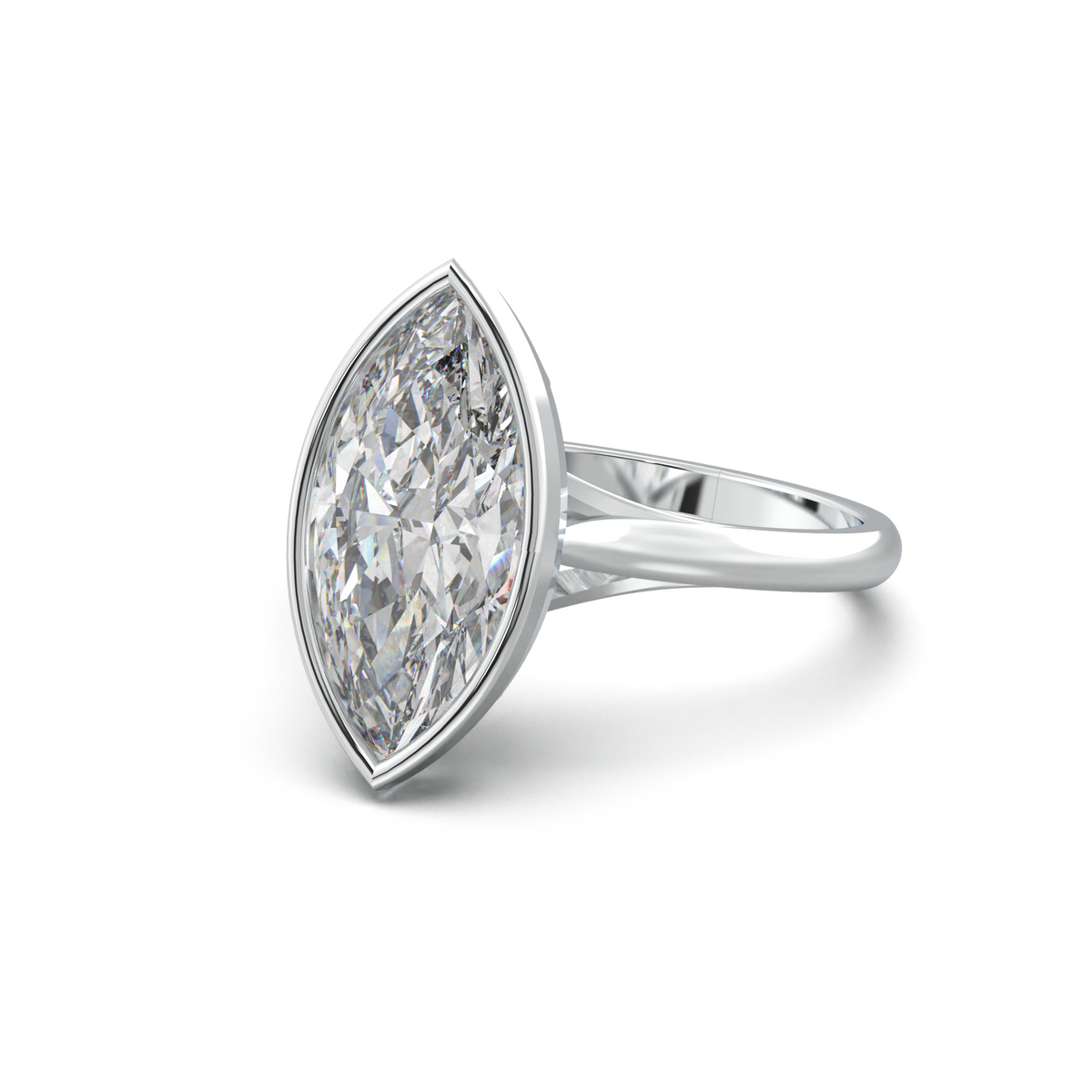 Marquise Bezel Solitaire Engagement Ring