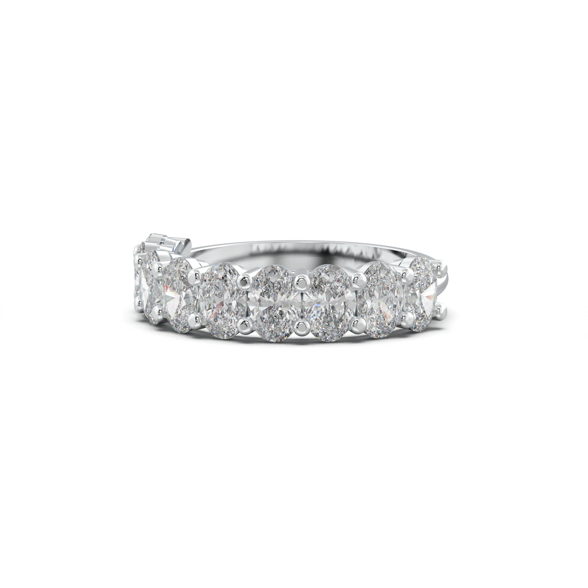 Nine-Oval Half-Eternity Wedding Band