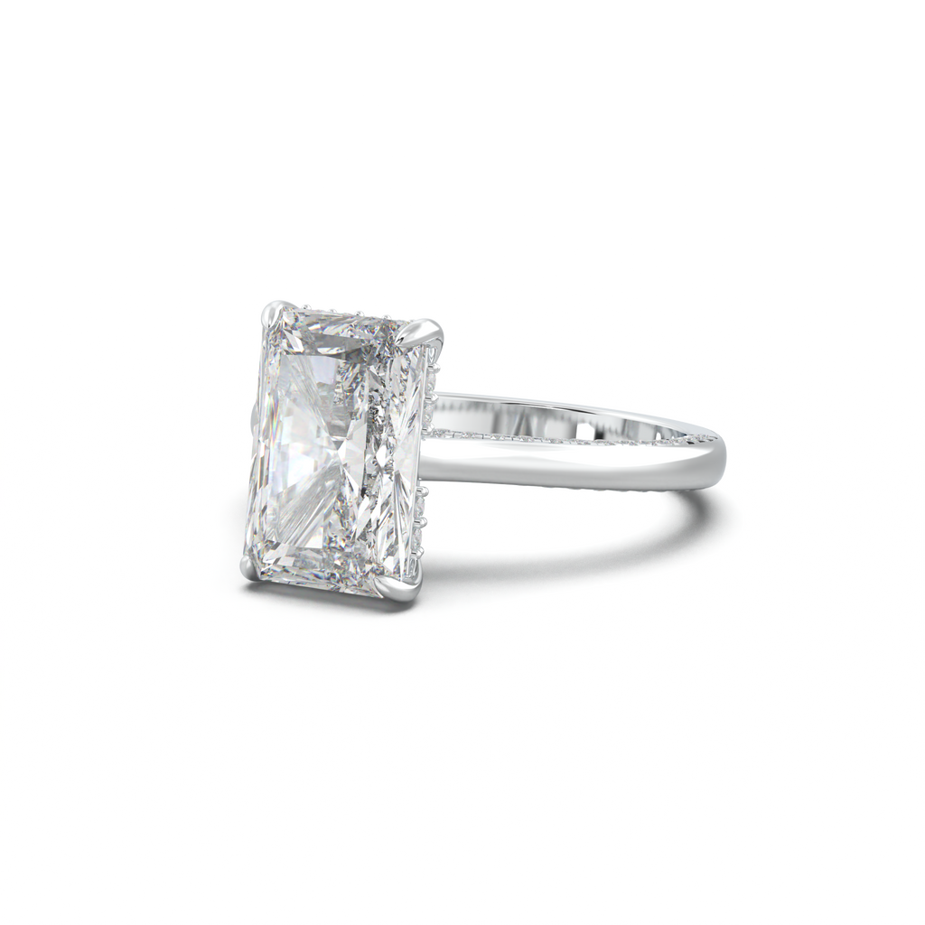 Radiant Pavé Hidden Halo Engagement Ring