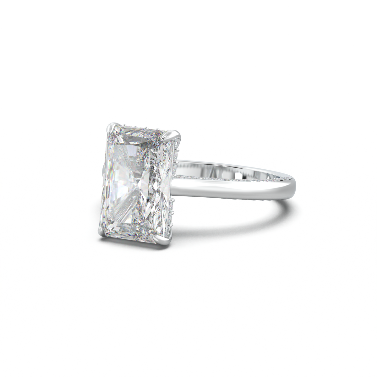 Radiant Pavé Hidden Halo Engagement Ring