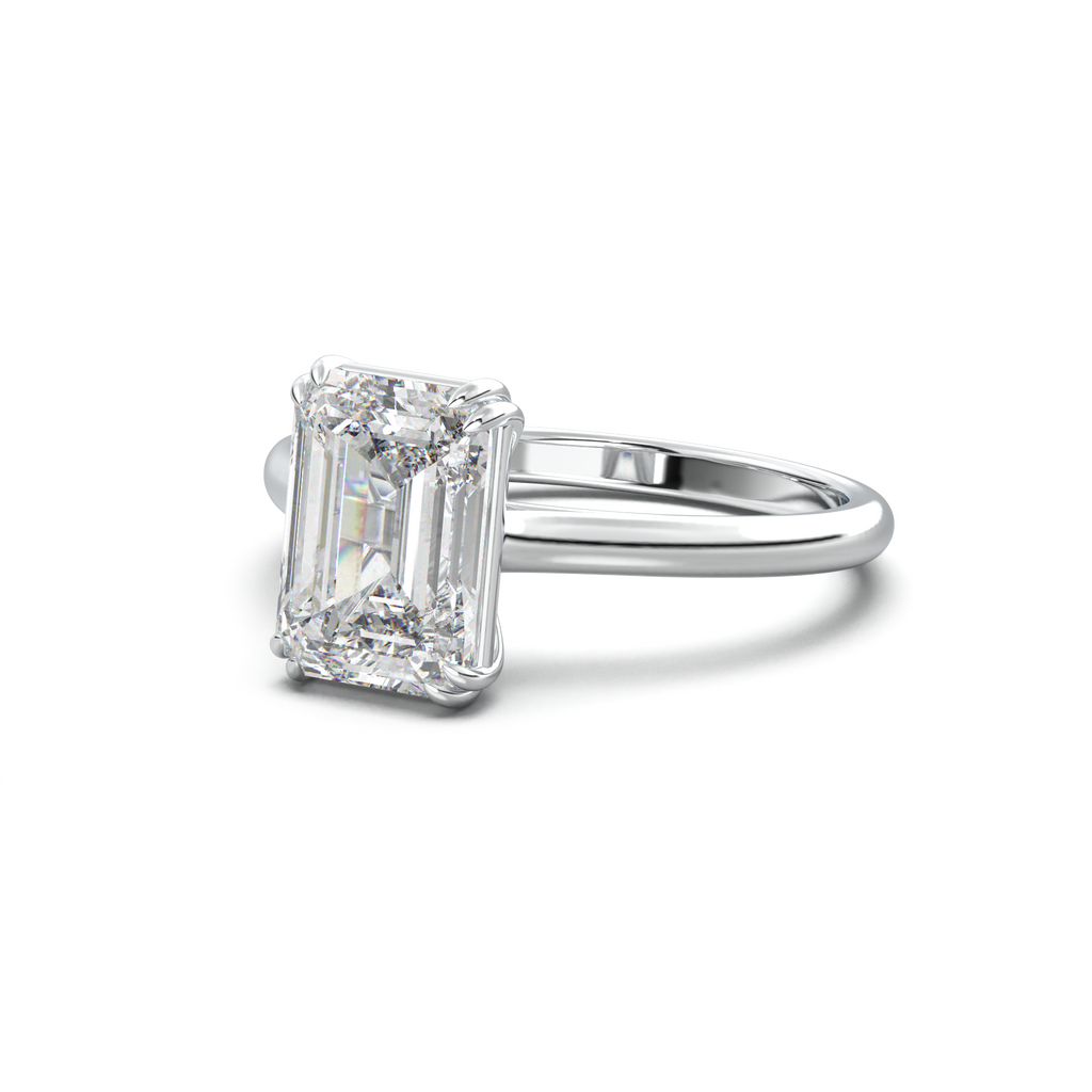 Emerald Solitaire Engagement Ring