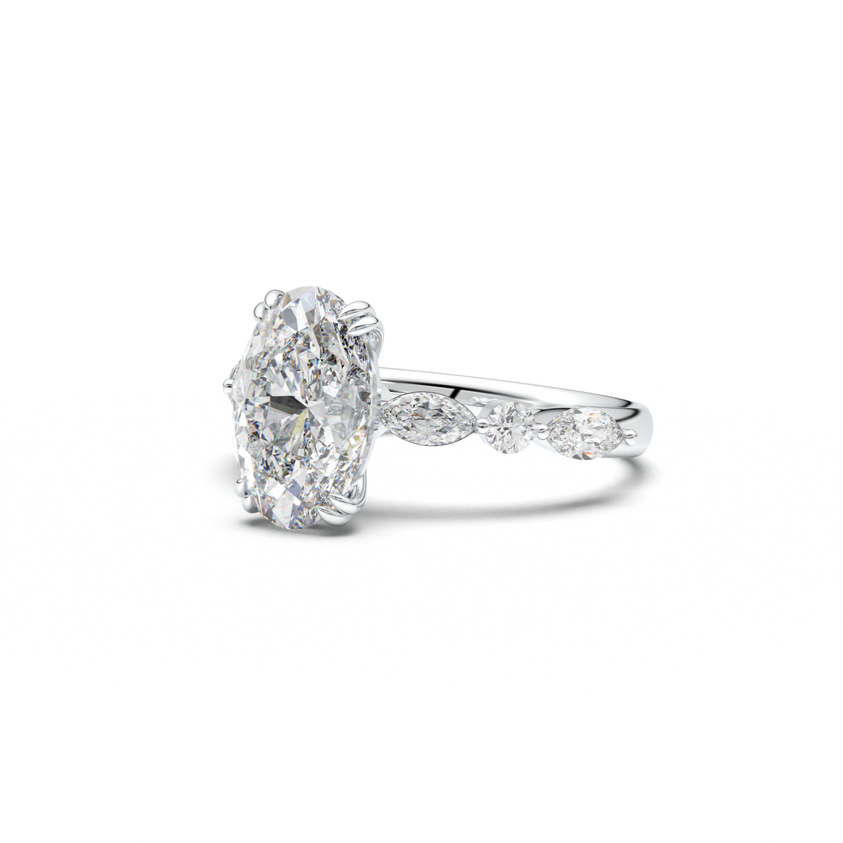 Oval Mixed-Shape Engagement Ring