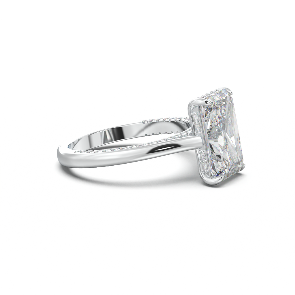 Radiant Pavé Hidden Halo Engagement Ring