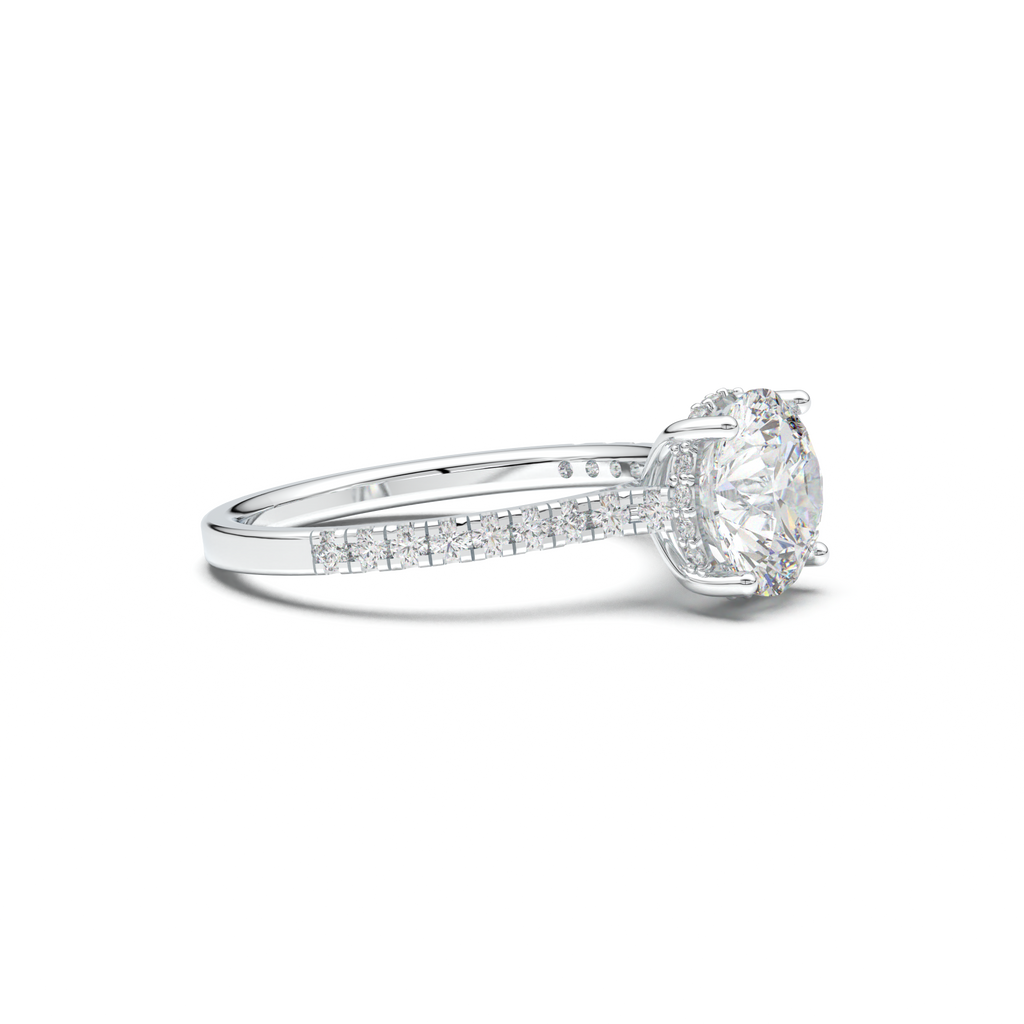 Round Pavé Engagement Ring