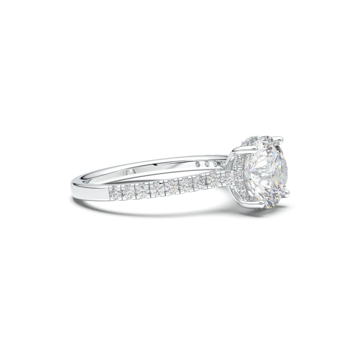 Round Pavé Engagement Ring