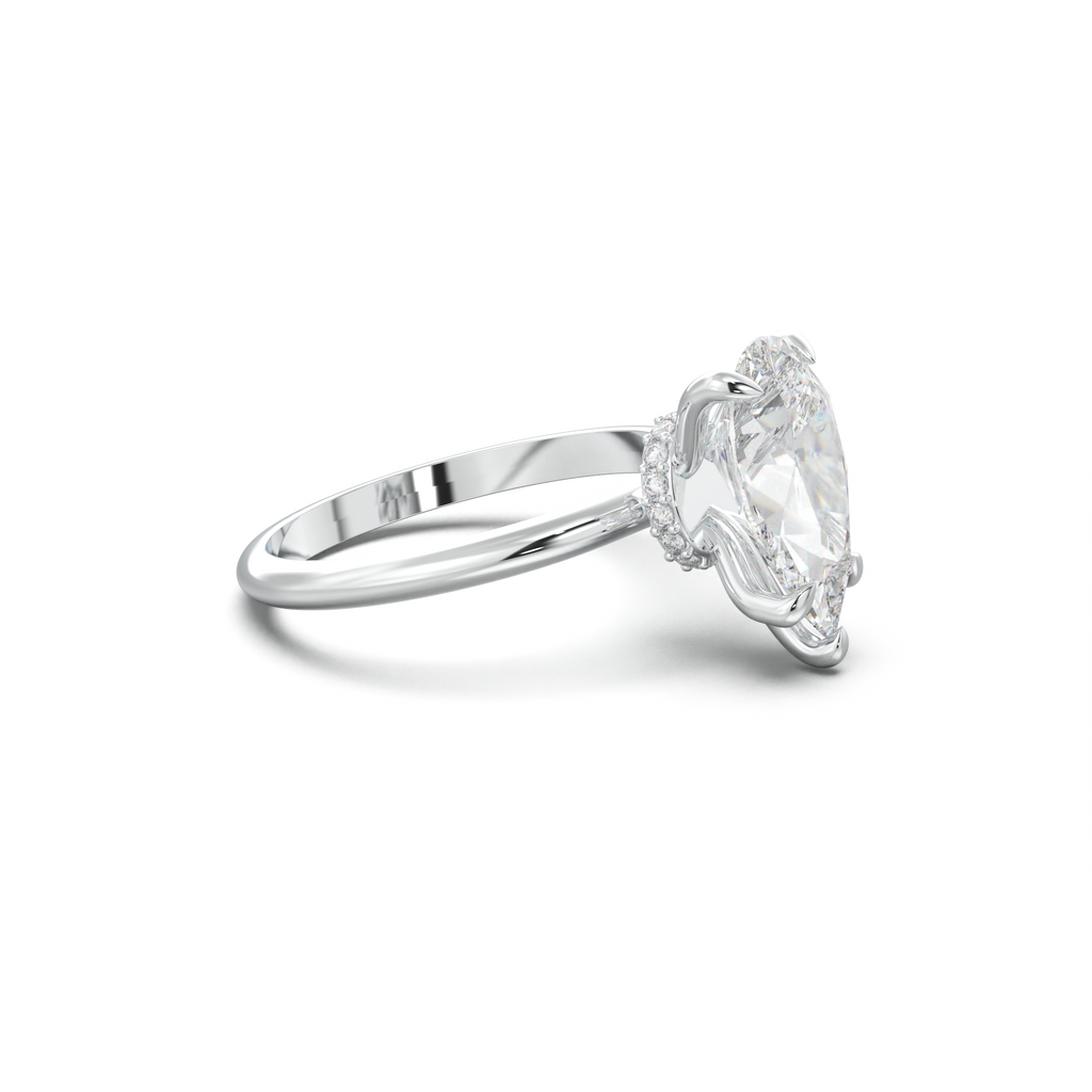 Pear Hidden Halo Engagement Ring