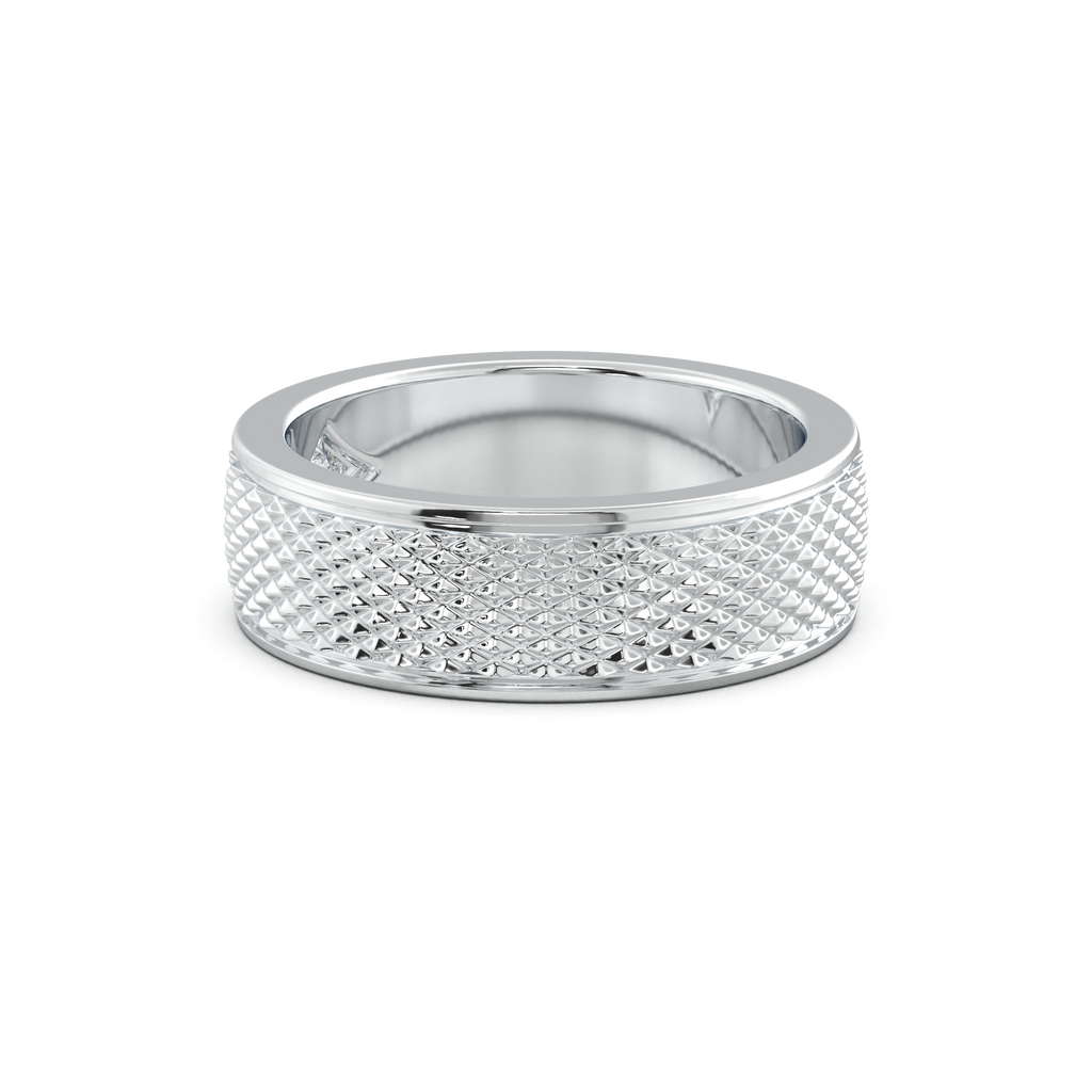 Diamond-Cut Textured Men's Wedding Band