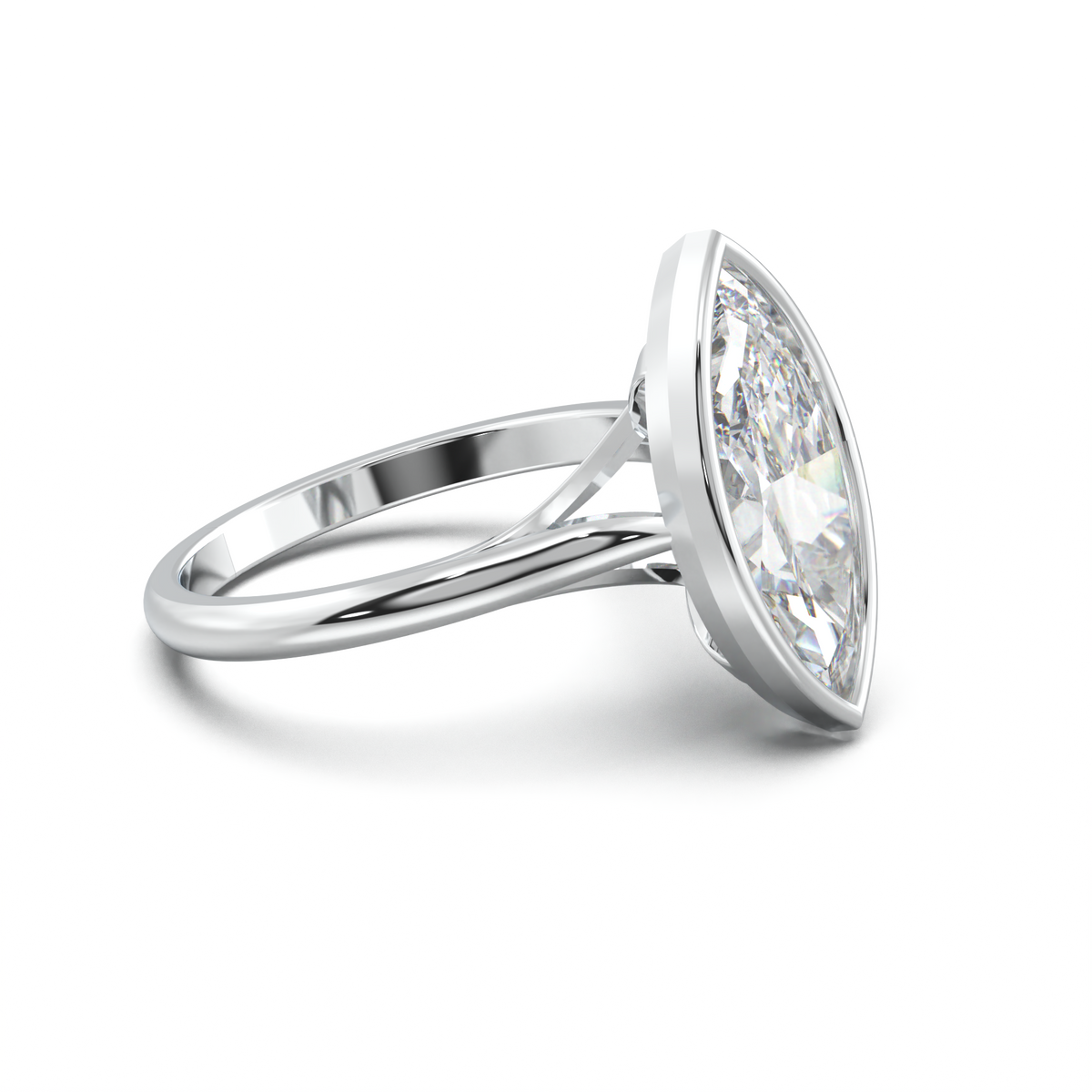 Marquise Bezel Solitaire Engagement Ring