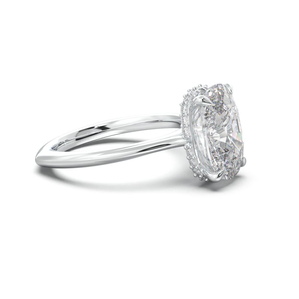 Cushion Hidden Halo Engagement Ring