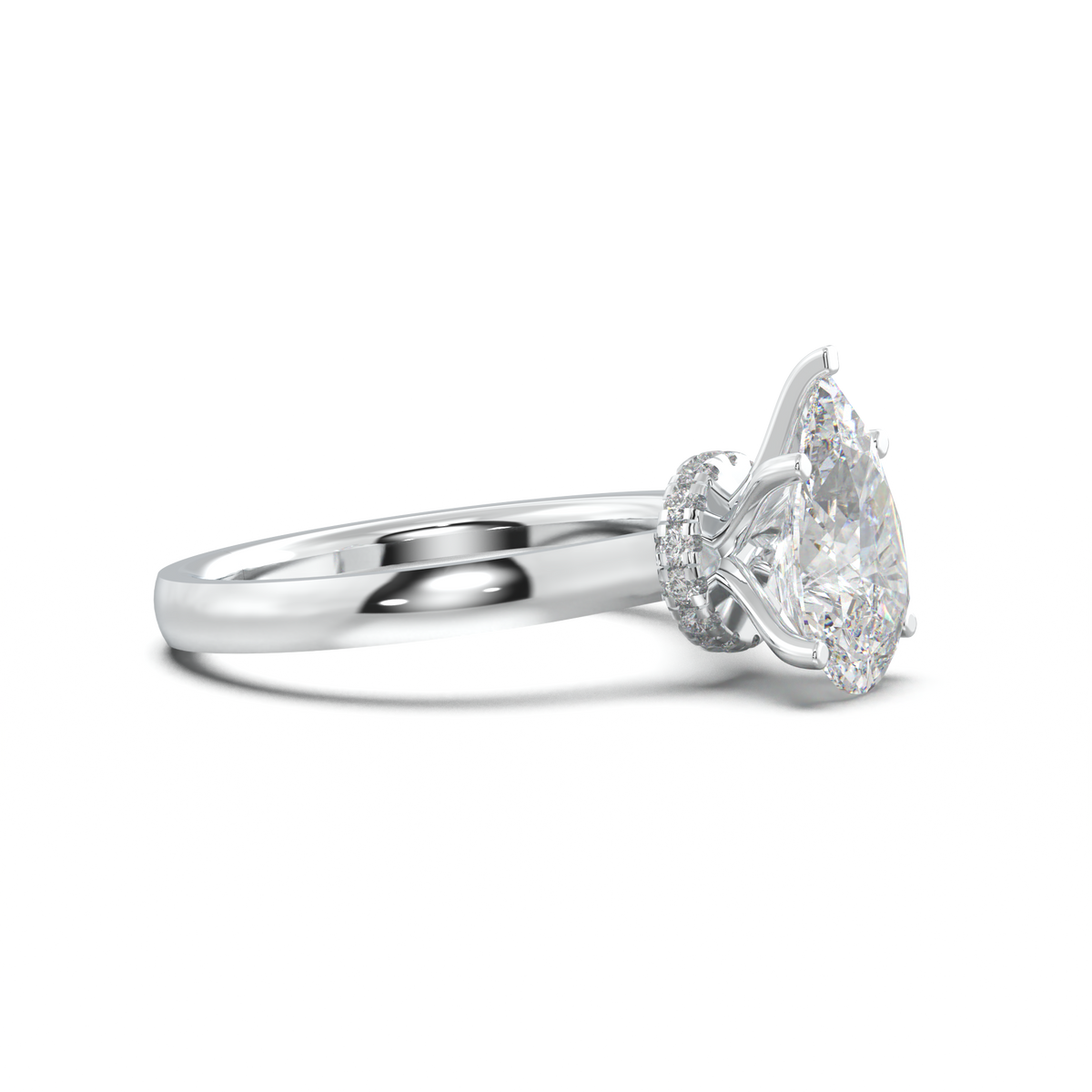Round Hidden Halo Engagement Ring
