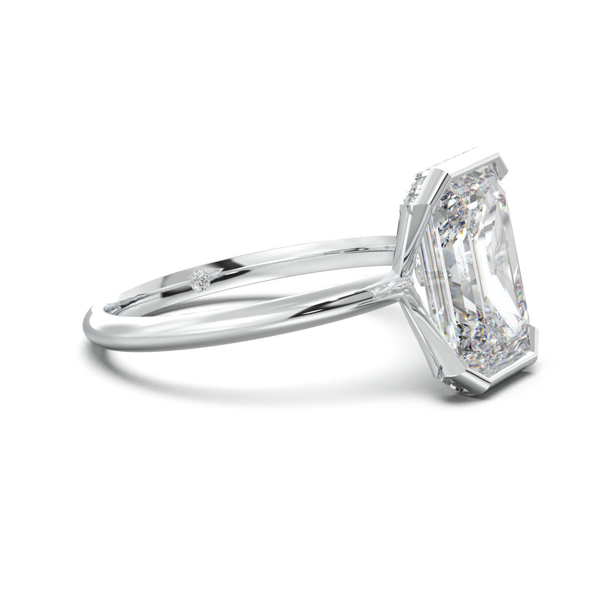Emerald Hidden Halo Engagement Ring
