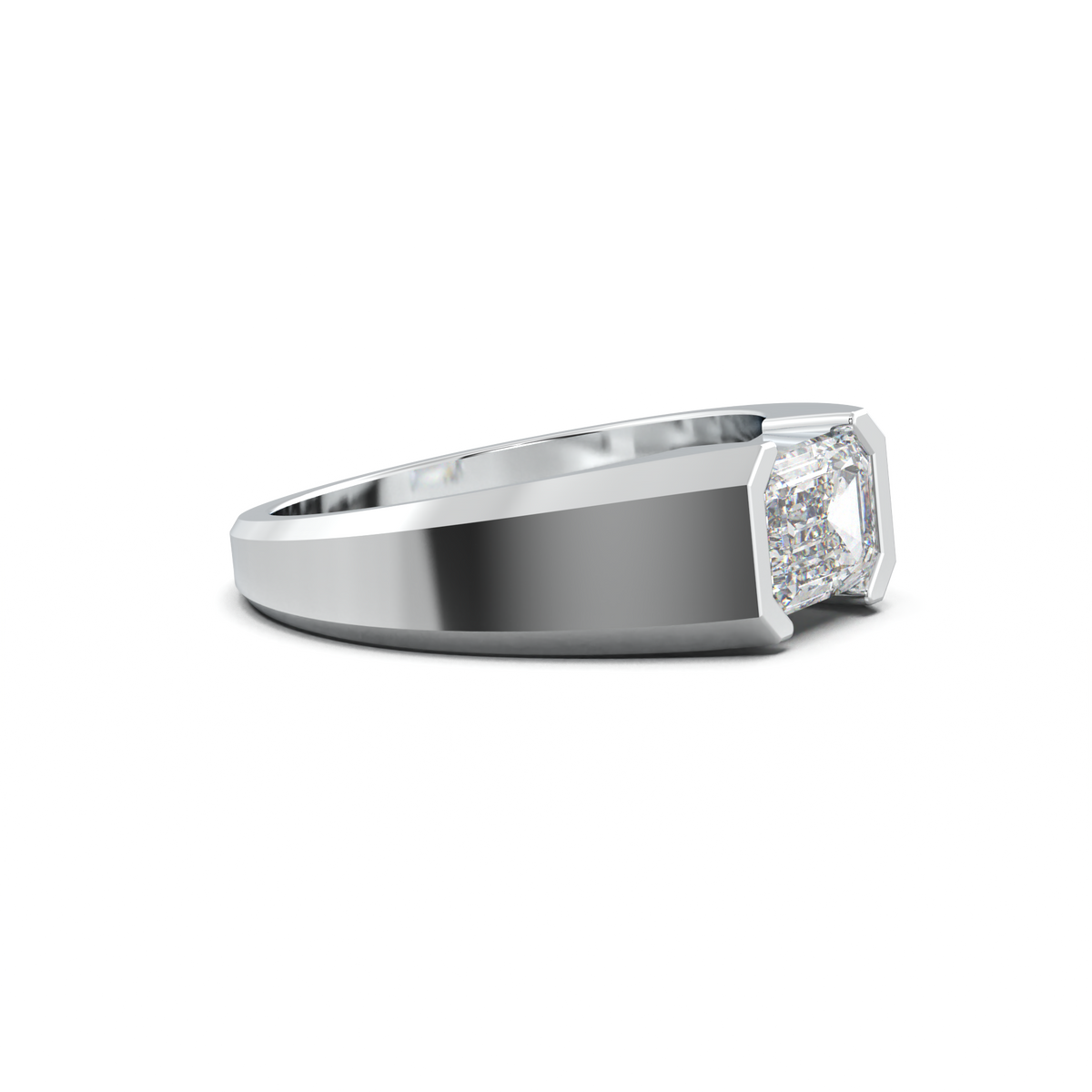 East-West Emerald Men's Ring