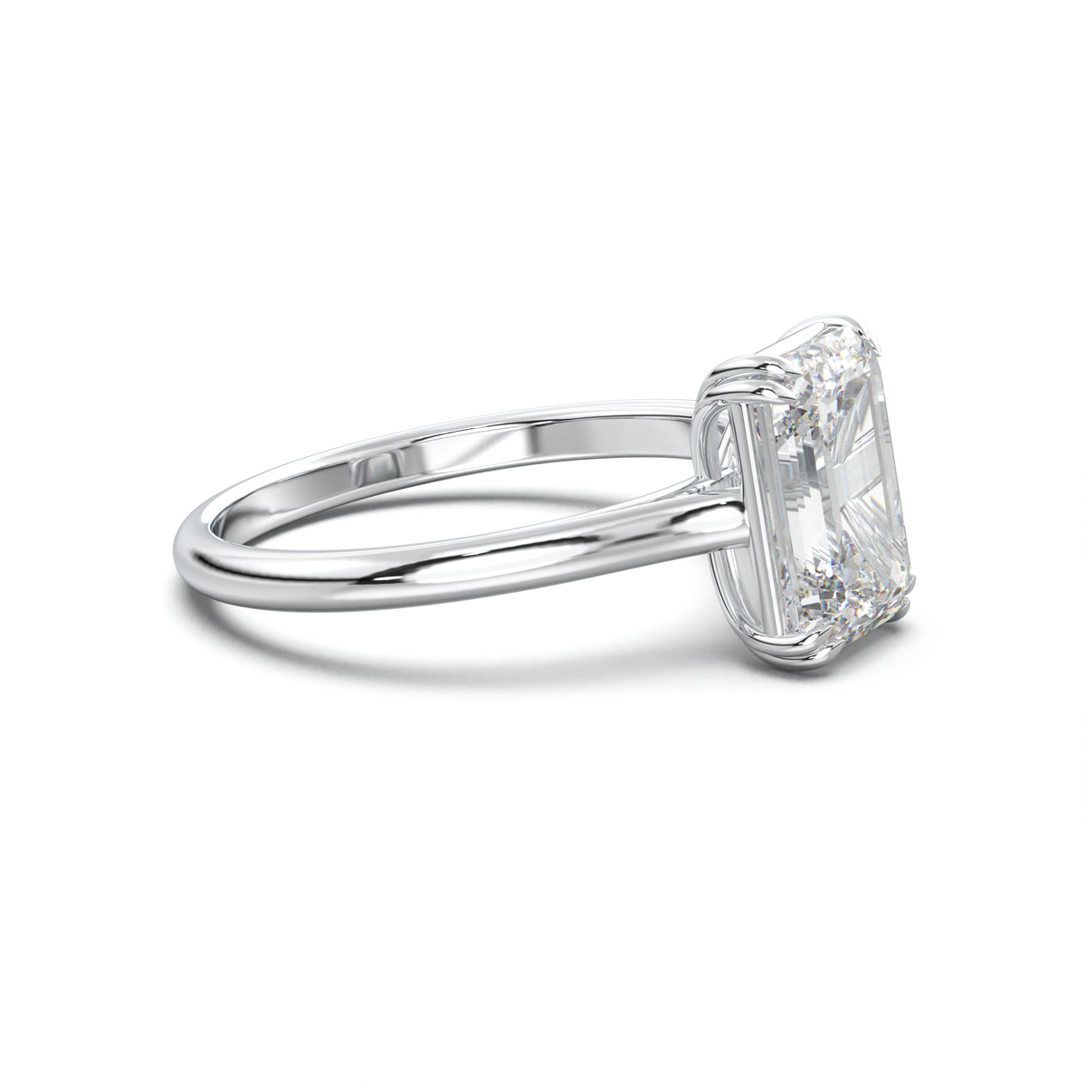 Emerald Solitaire Engagement Ring