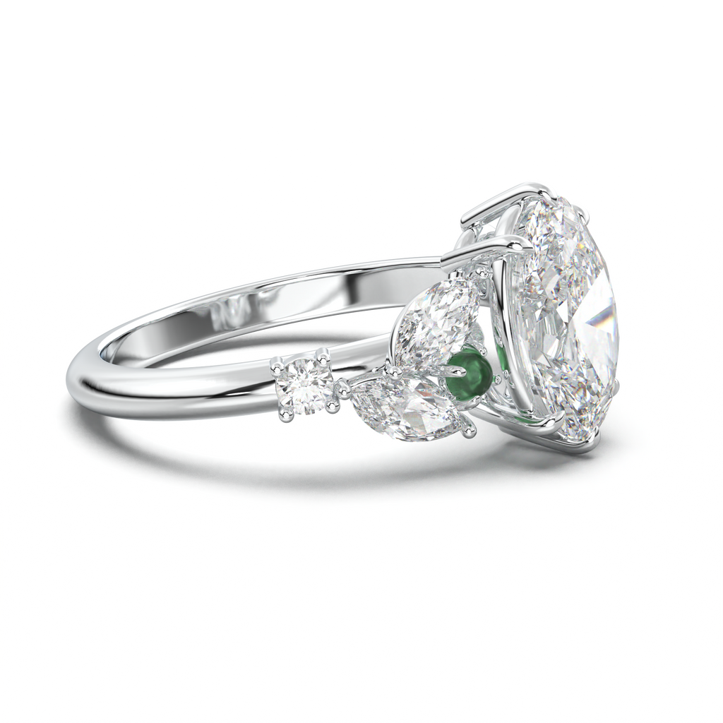 Oval Marquise-Accent Engagement Ring