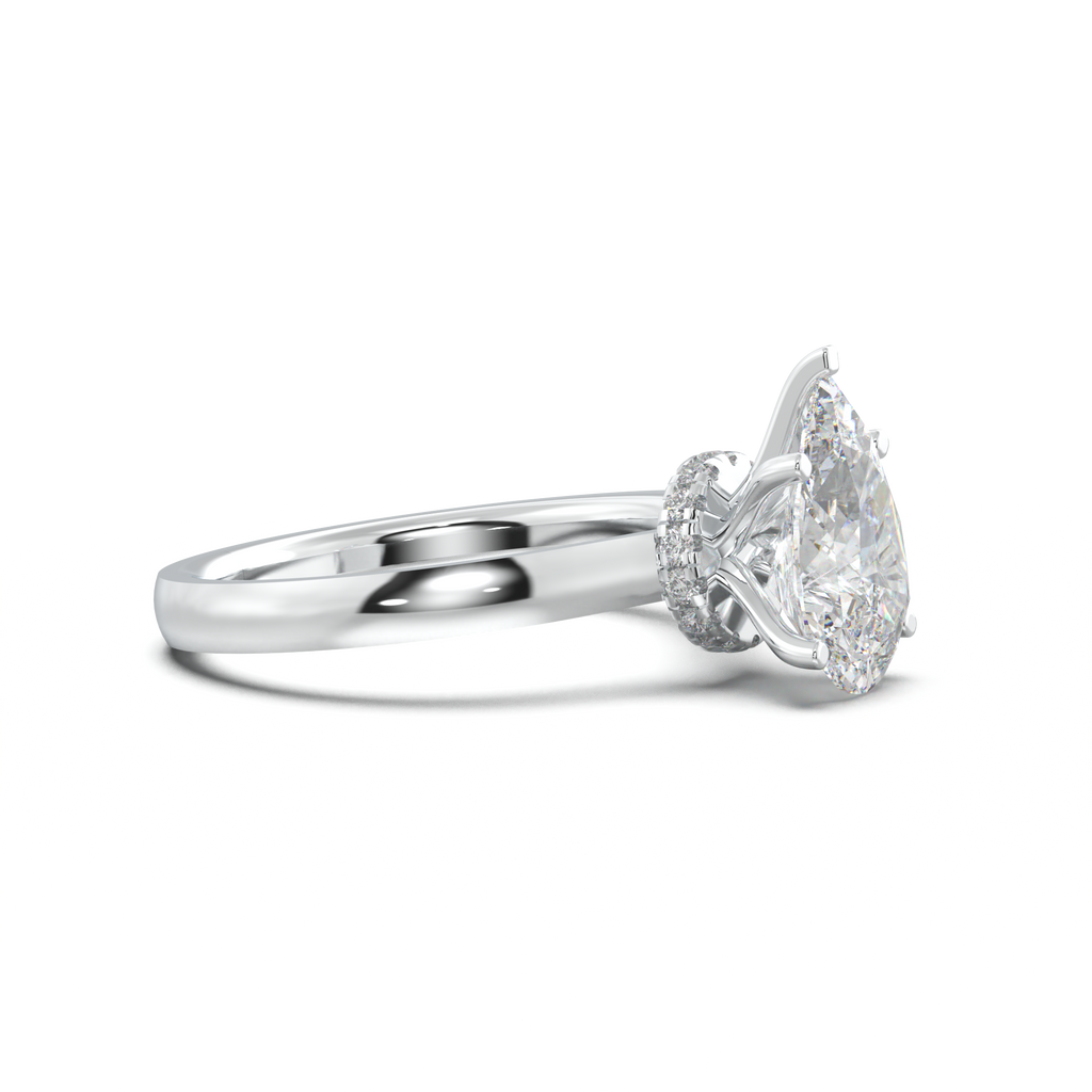 Cushion Hidden Pavé Engagement Ring