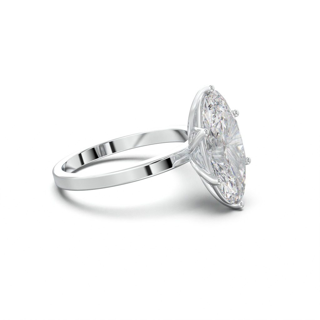 Oval Diamond-Accent Gallery Engagement Ring