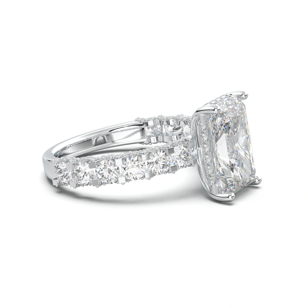 Radiant Diamond Band Engagement Ring