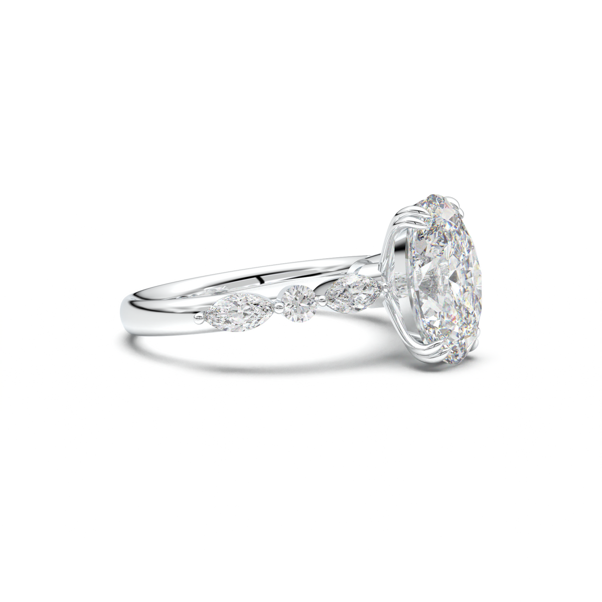 Oval Mixed-Shape Engagement Ring