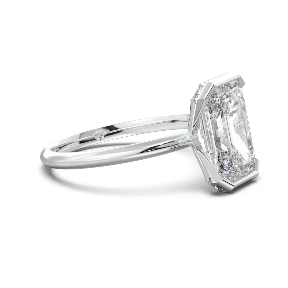 Emerald Hidden Halo Engagement Ring