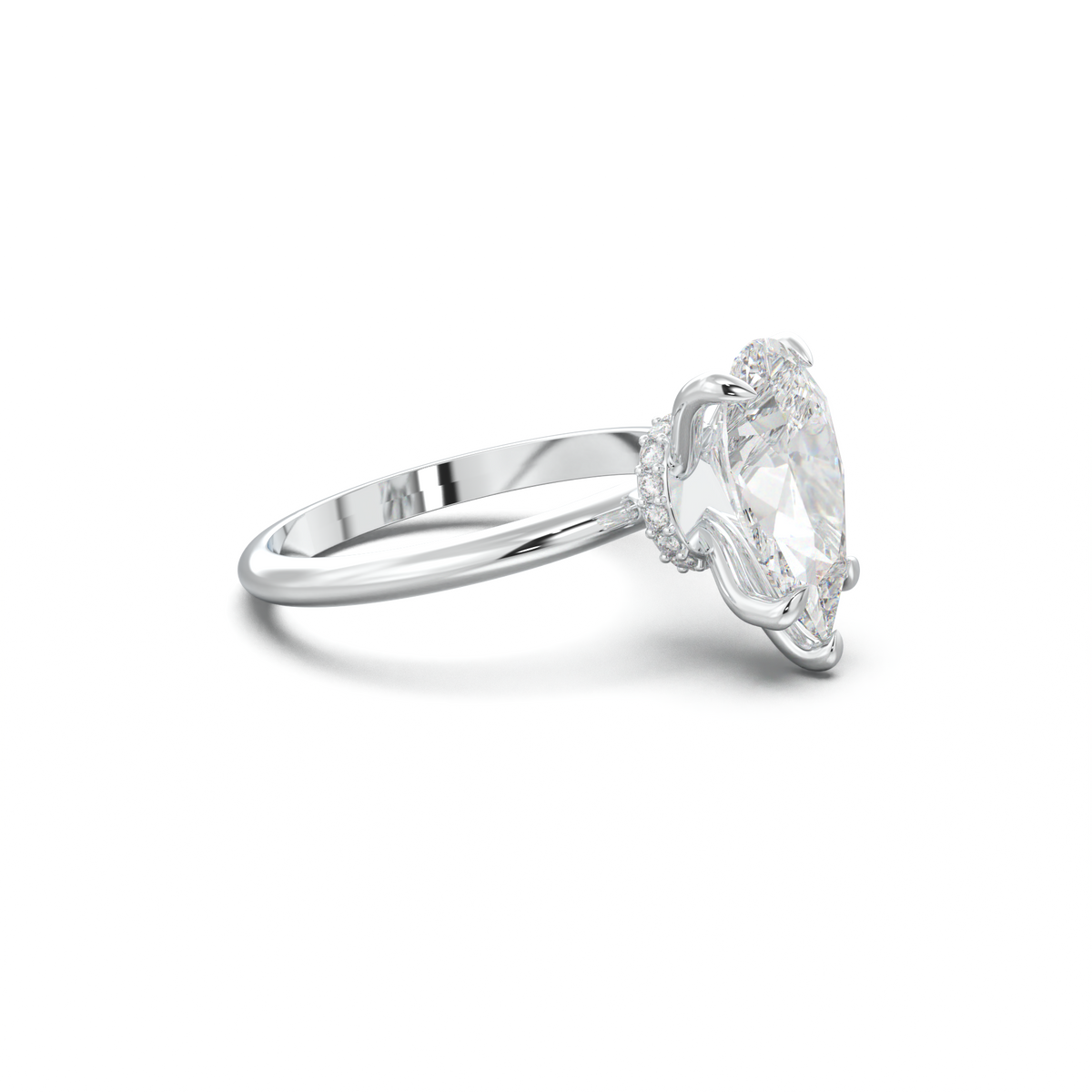 Pear Hidden Halo Engagement Ring