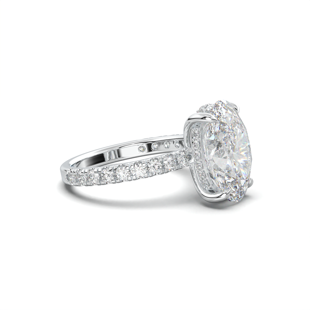 Oval Pavé Hidden Halo Engagement Ring