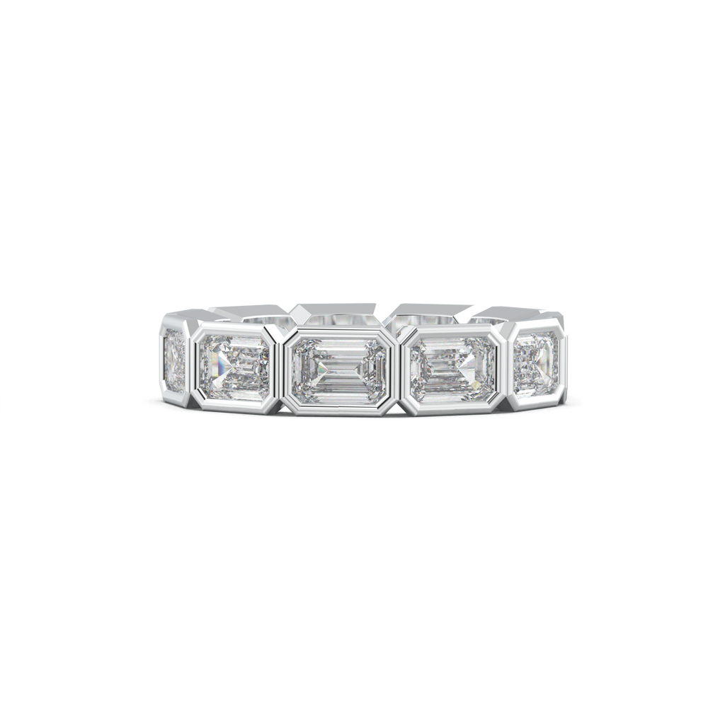 Emerald-Cut Bezel-Style Eternity Wedding Band