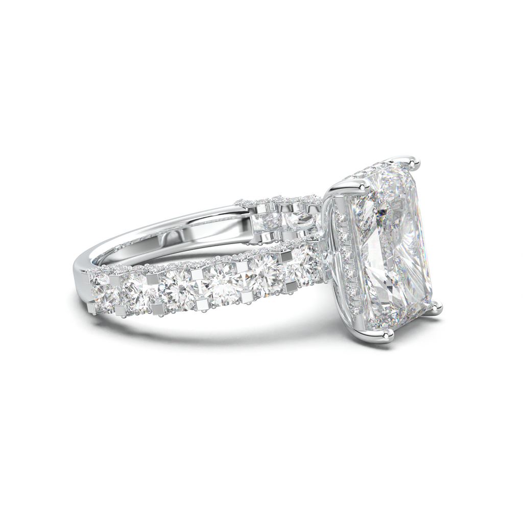 Radiant Diamond Band Engagement Ring