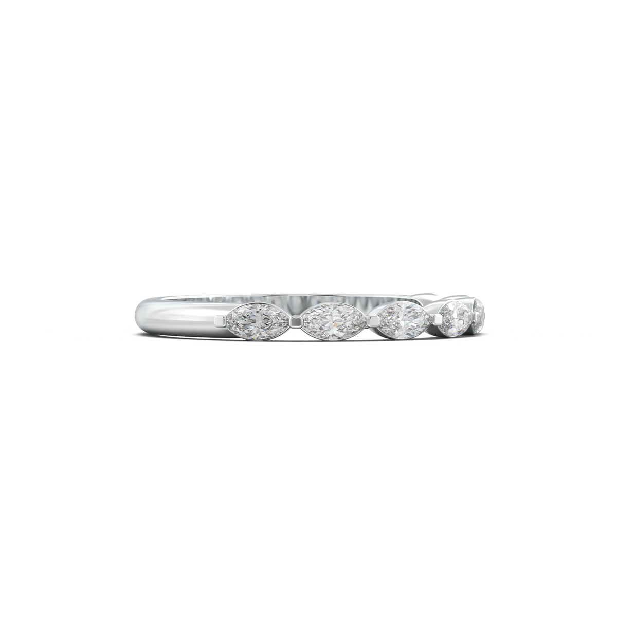 East-West Marquise Half-Eternity Wedding Band