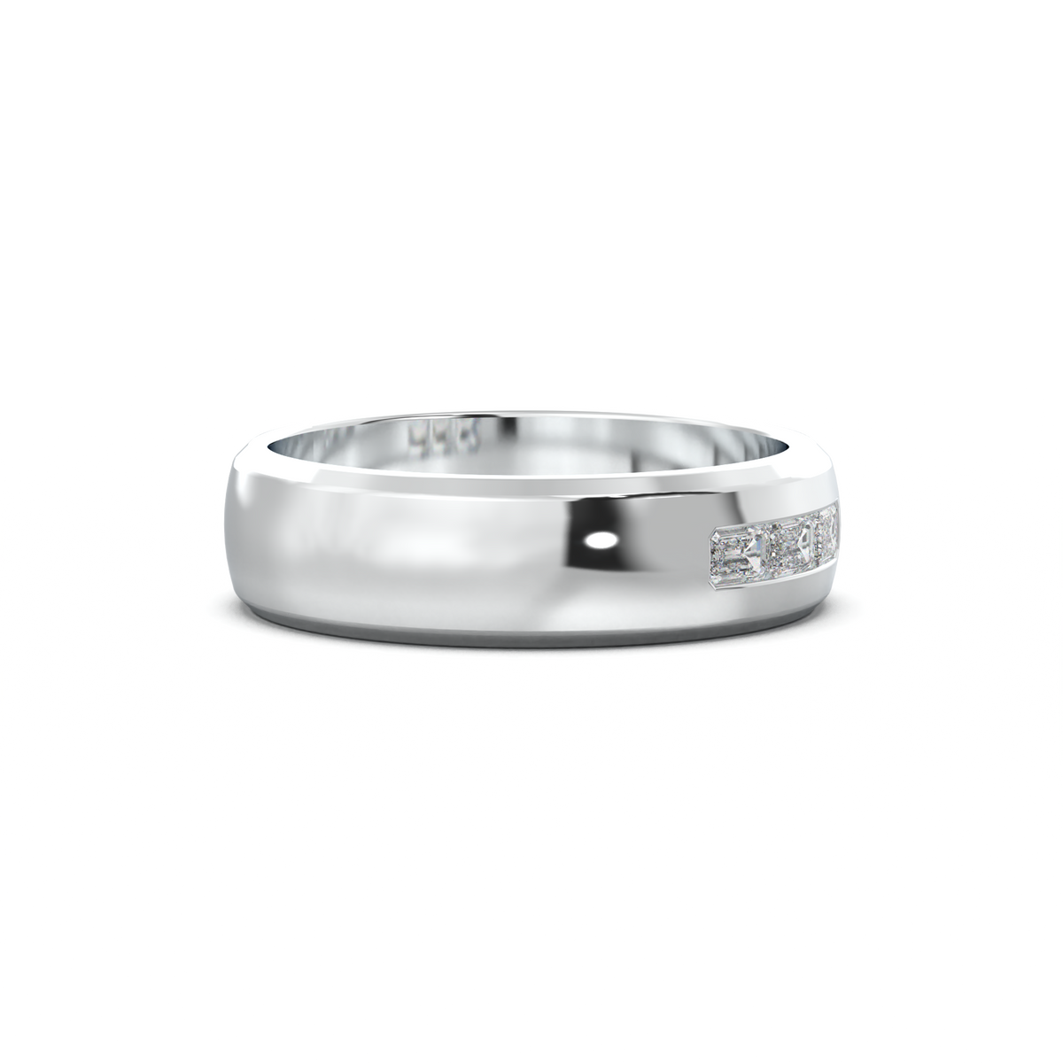 Three-Emerald Inlay Men's Band