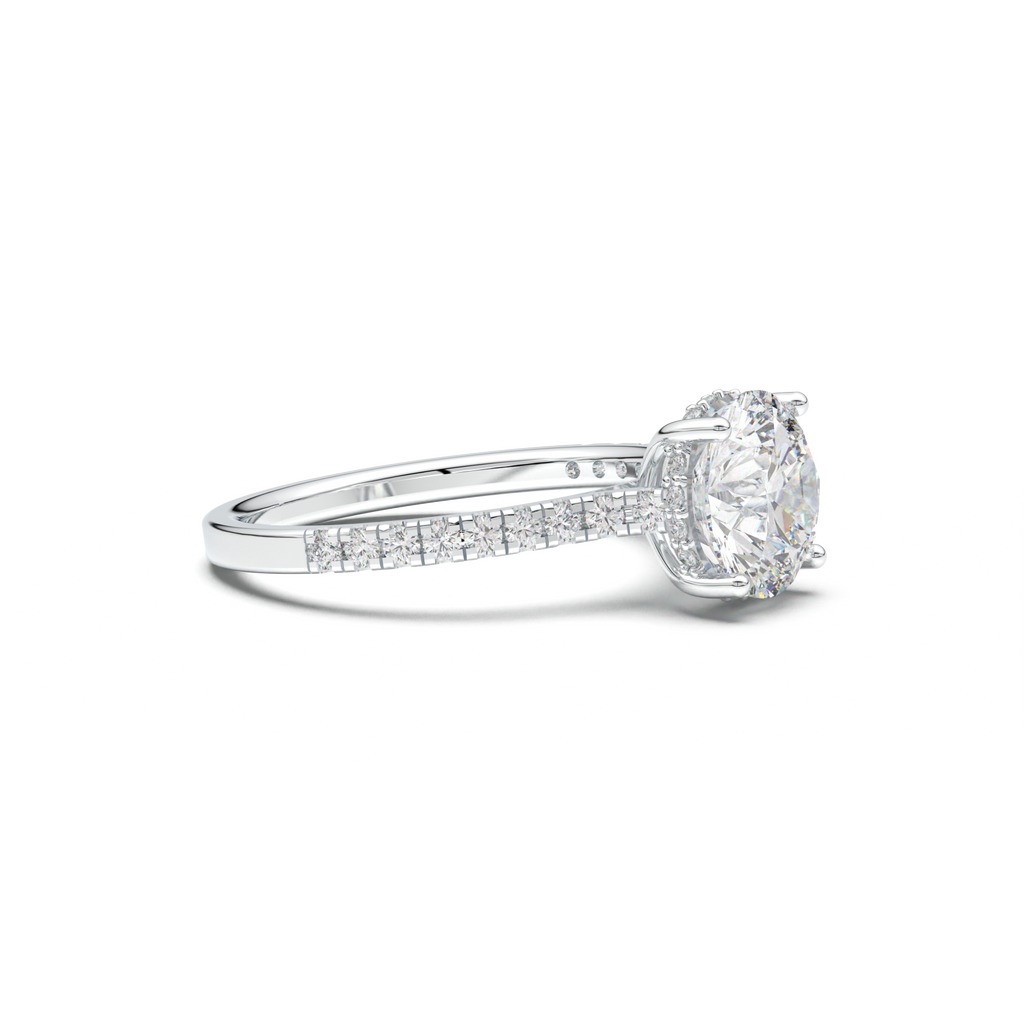 Round Pavé Engagement Ring