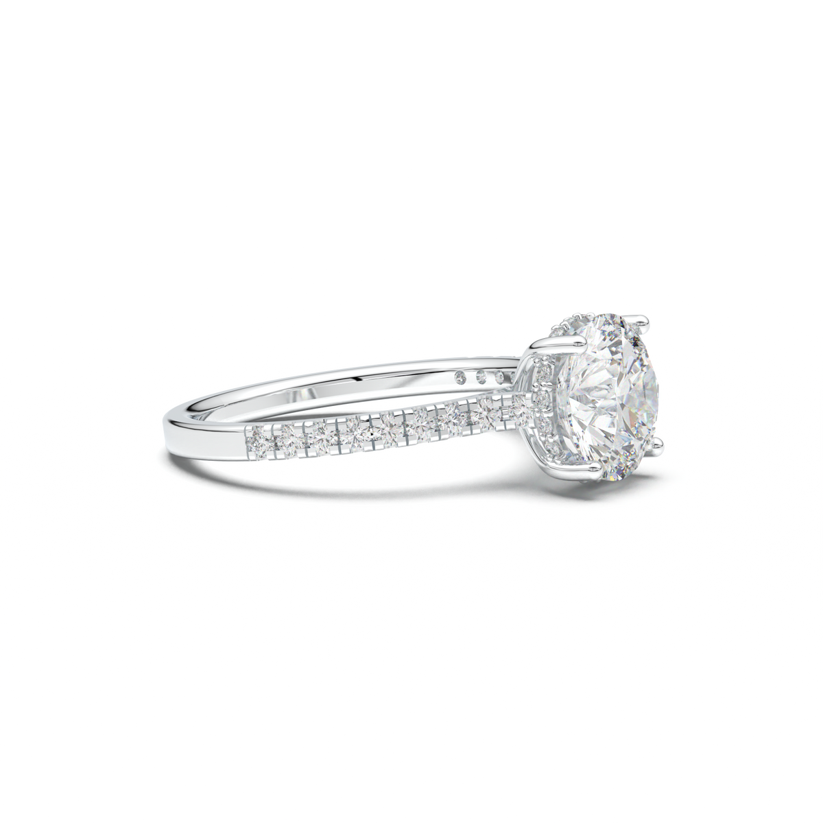 Round Pavé Engagement Ring
