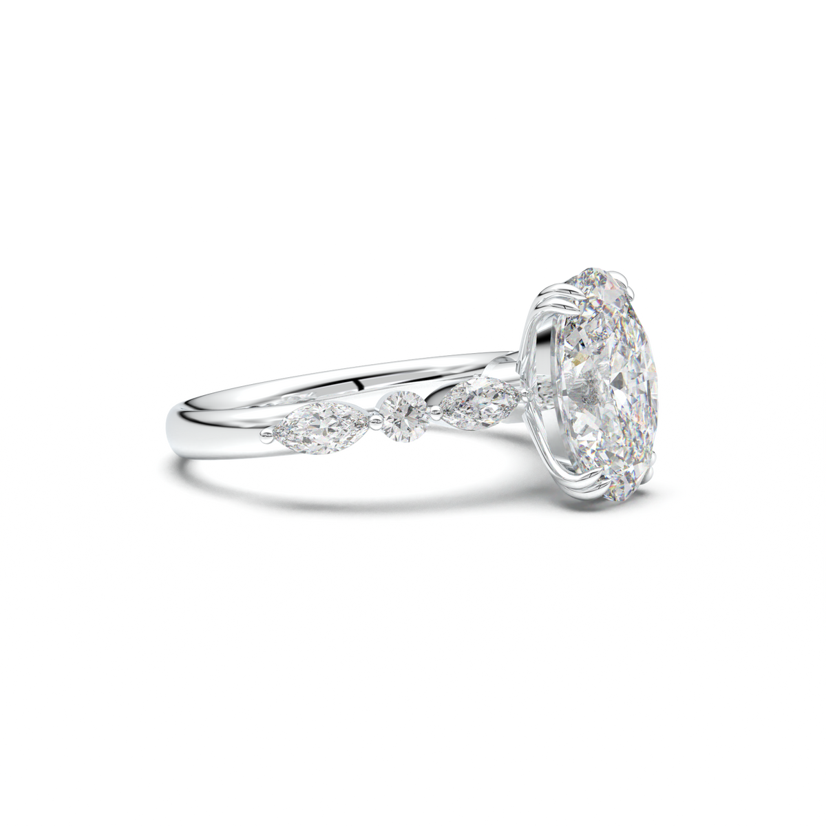 Oval Mixed-Shape Engagement Ring