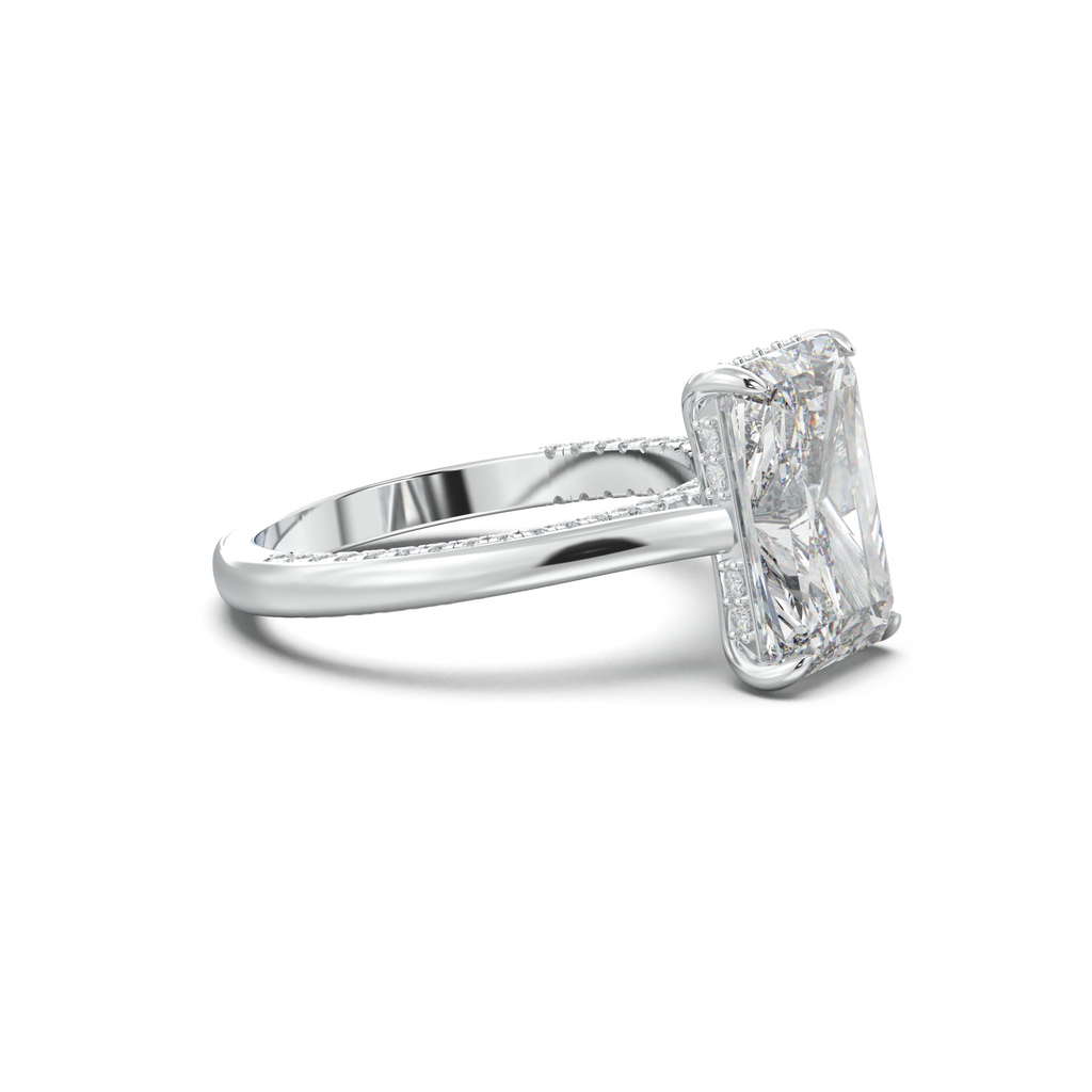 Radiant Pavé Hidden Halo Engagement Ring