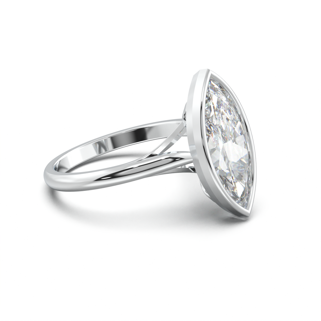 Marquise Bezel Solitaire Engagement Ring