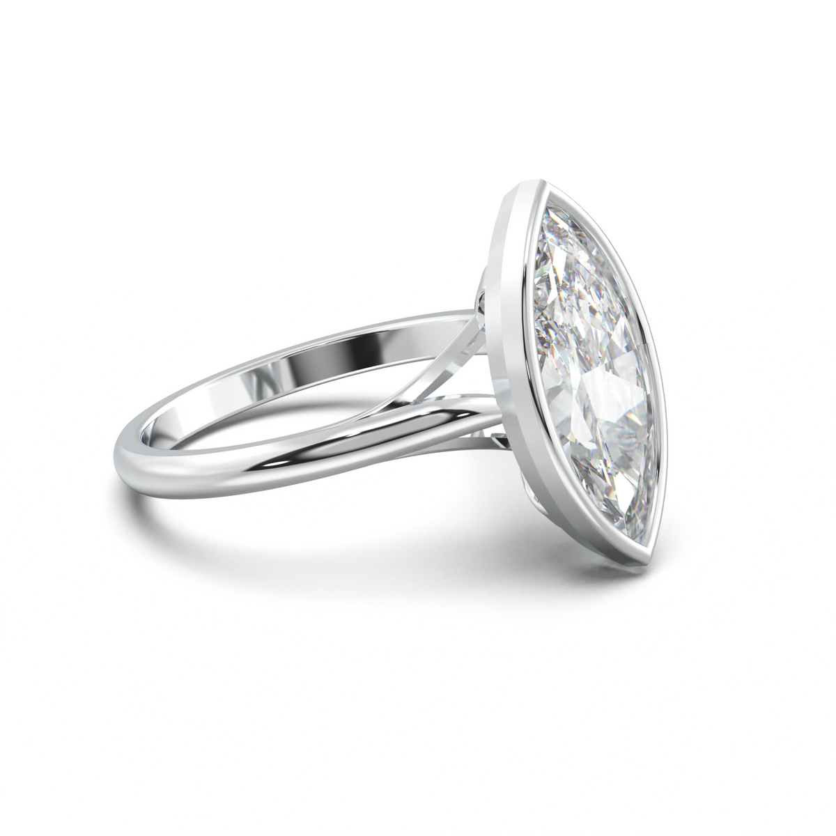 Marquise Bezel Solitaire Engagement Ring