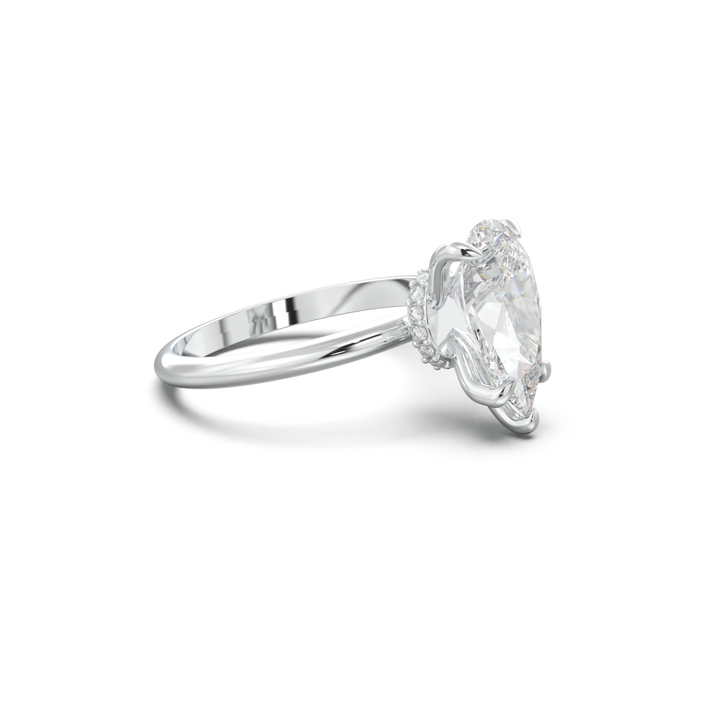 Pear Hidden Halo Engagement Ring