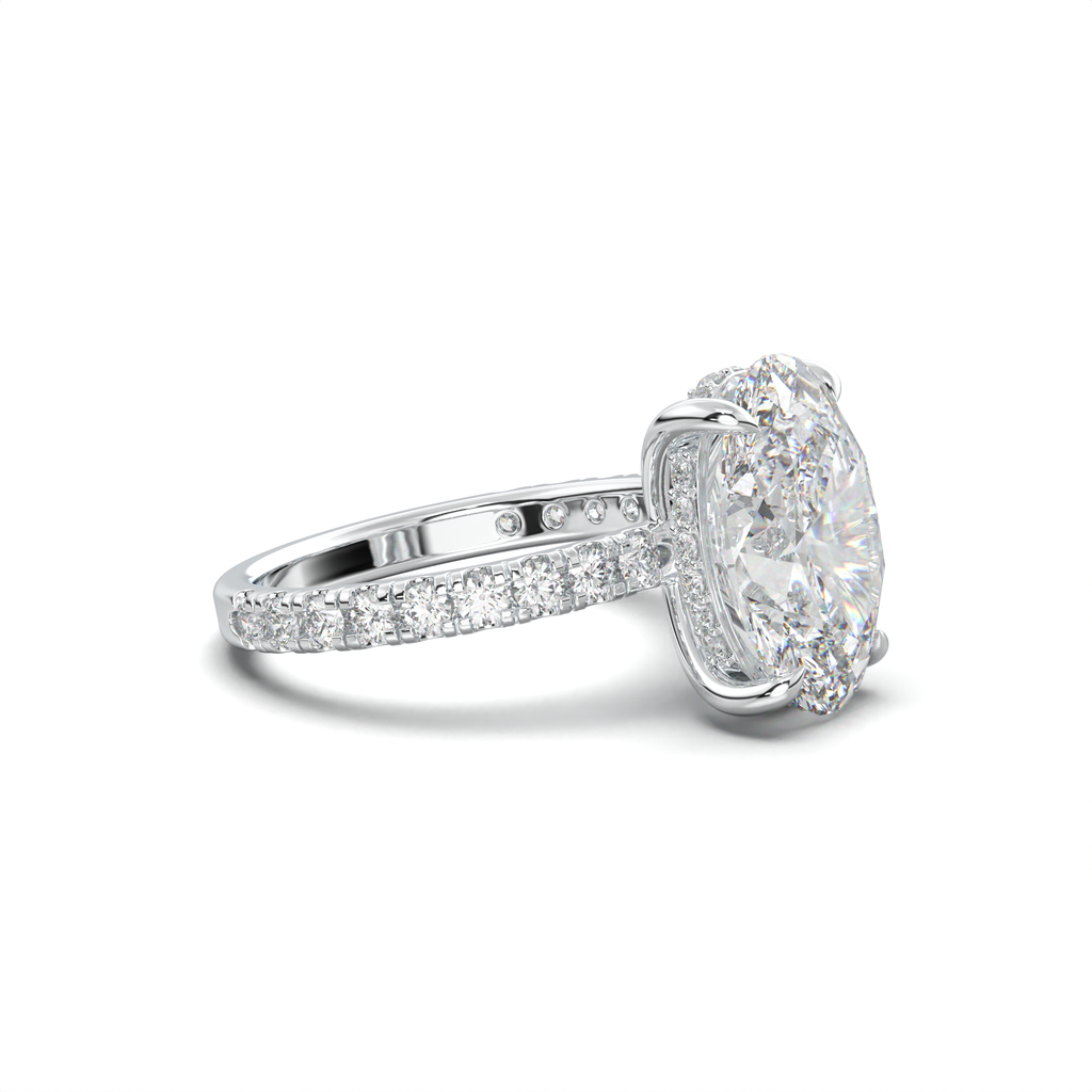 Oval Pavé Hidden Halo Engagement Ring