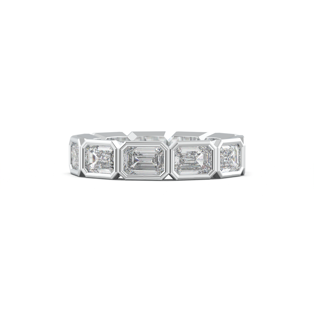 Emerald-Cut Bezel-Style Eternity Wedding Band