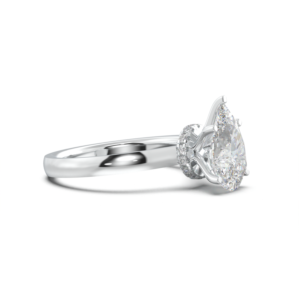Cushion Hidden Pavé Engagement Ring