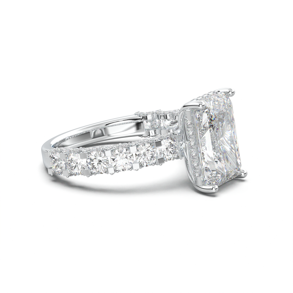 Radiant Diamond Band Engagement Ring