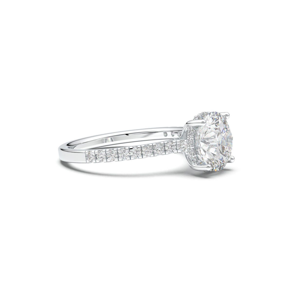 Round Pavé Engagement Ring