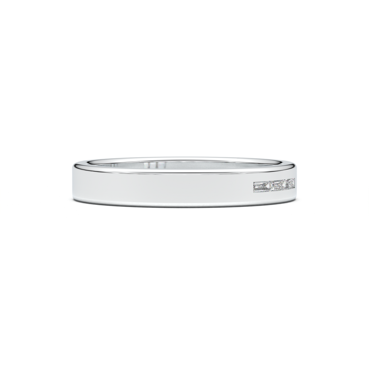Horizontal Baguette Trio Men's Band